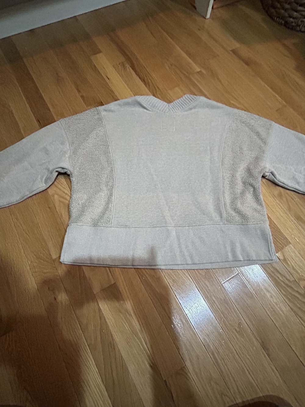 aerie Beige Crewneck Sweater with Subtle Texture